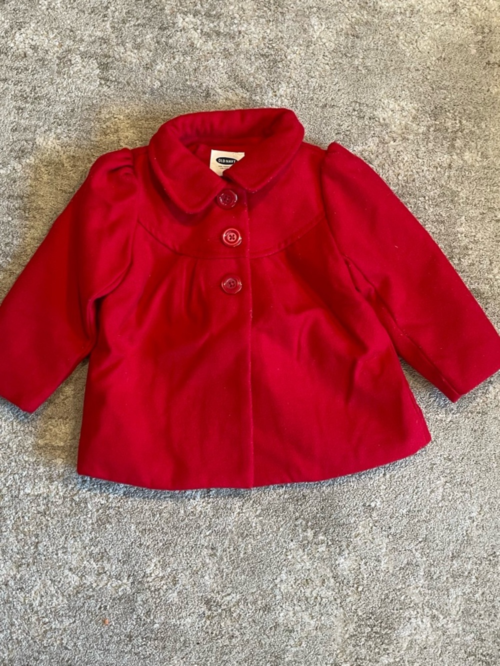 Old Navy Red Girls' Pea Coat with Button Front and Bow Detail on Back